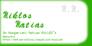 miklos matias business card